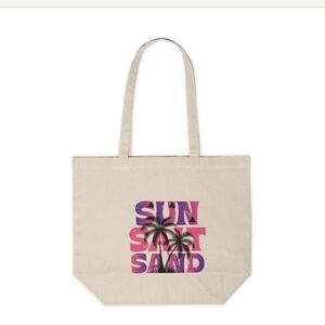 Sun Salt Sand Custom Canvas Beach  Tote Bag